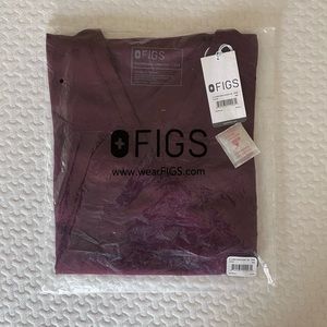 Figs Casma Three-Pocket Scrub Top - Burgundy